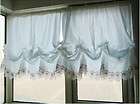 Vintage Cutwork Crochet lace decorated off White large Cotton Curtain 