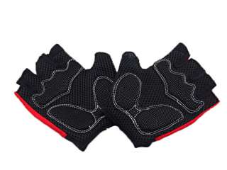 GEL Padded Palm Half Finger Cycling Gloves Bike RED NEW  
