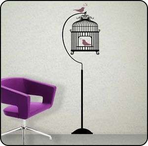 vinyl BIRD CAGE STAND removable Wall Decal Sticker Art  
