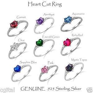 CZ Heart Cut Sterling Silver Ring  