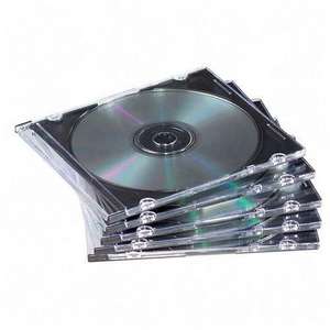   Thin Cd/dvd Jewel Case   Book Fold   Plastic   Clear, Black (fel98335