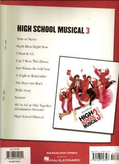 High School Musical 3 Song Book Cover