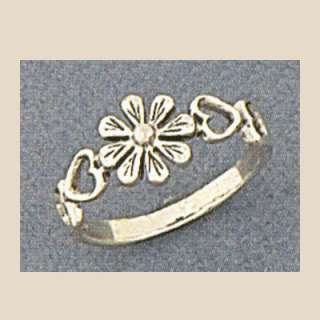 Sterling Silver Flower & Heart Ring Sizes 3 8  