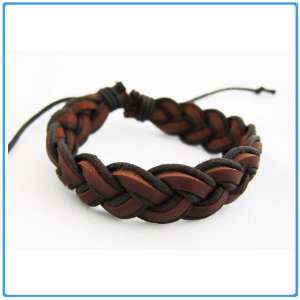   Brown Leather Trendy Bangle/Bracelet for Unisex Arts, Crafts & Sewing