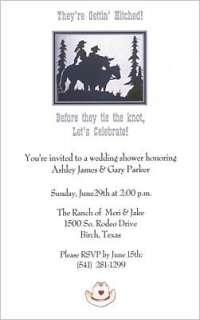 Western Cowgirl Bridal Shower Bachelorette Invitations  
