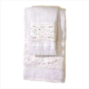  2 Pc Sequins Bath Hand Towel Set