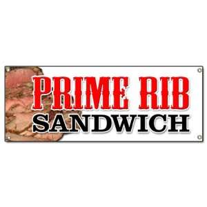  PRIME RIB SANDWICH BANNER SIGN usda roasted roast beef 