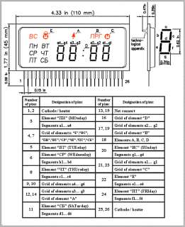 Russian Electronic Clock Calendar luminescent Indicator  