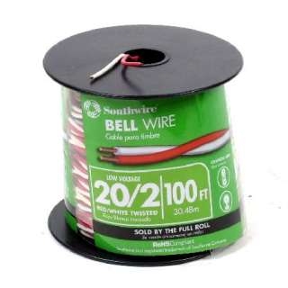 Southwire 100 20/2 Red/White Twisted Bell Wire  