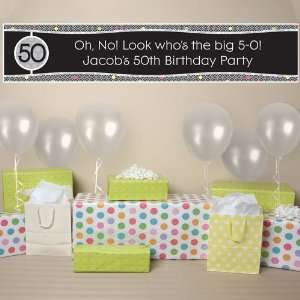   Adult 50th Birthday   Personalized Birthday Party Banner: Toys & Games