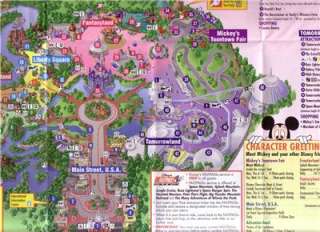 2001 Disney World Magic Kingdom Fold Out Map & Guide  