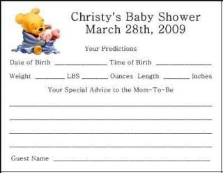 10 BABY SHOWER PREDICTION ADVICE CARD FAVOR 200+DESIGNS  