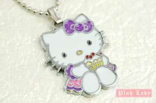 W21 Cute Hello Kitty Cupcake Charm Necklace  