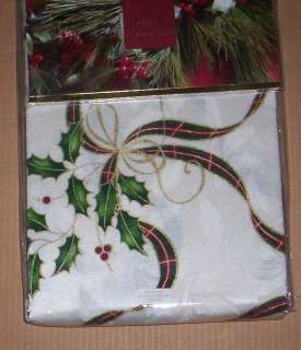 Lenox Holiday Nouveau Ribbon Tablecloth 52X70 NEW Table Linen Washable 