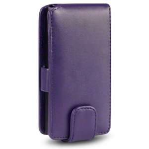   LEATHER FLIP CASE   PURPLE, WITH QUBITS BRANDED MICROFIBER CLEANING