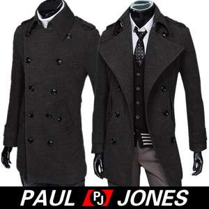 Nwt Style Mens Double breasted coats/jackets/peacoat slim designed 