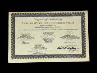 1991 1993 Russian Wildlife Collectors Series Nine piece Set In the 