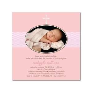   Christening Invitations   Modern Cross: Soft Pink By Christine Laursen