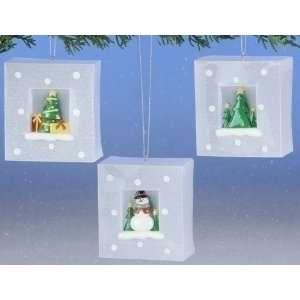   Christmas Shimmer Lights Holiday LED Scenic Frame Ornaments Home