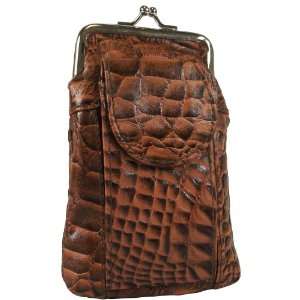  Womens LEATHER Cigarette Case & Cell Phone Holder (Croc 