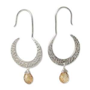  Citrine dangle earrings, Moon Smile Jewelry