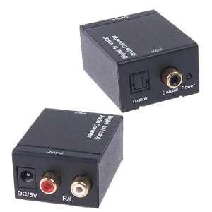   Coax Coaxial Toslink to Analog RCA L/R Audio Converter Adapter
