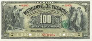 M551s El Banco Mercantil de Yucatan 100 Pesos UNC #1698  