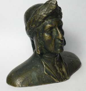   Italian poet DANTE ALIGHIERI small desk bronze paperweight ?  
