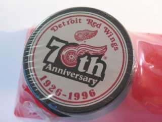 DETROIT RED WINGS HOCKEY PUCK 70TH ANNIVERSARY 1996  