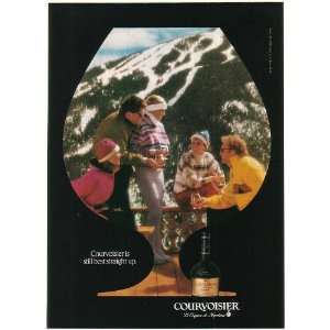  1991 Courvoisier Cognac Best Straight Up Skiers Print Ad 