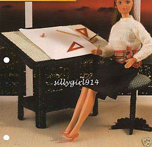 DRAFTING TABLE & STOOL~PC PATTERN for FASHION DOLL  