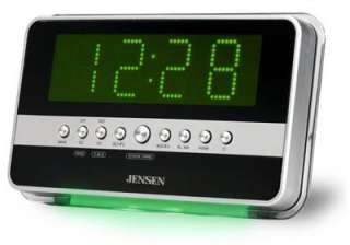 Jensen Digital Dual Alarm Clock Radio w/ Wave Sensor LED snooze Large 