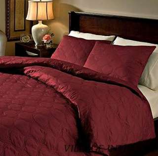 CAMERON SPICE RUST RED QUEEN DUVET COVER COVERLET SET  