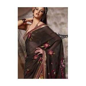 Multicoloured Saree Indian Belly Dance Dress Wrap Sari Designer Saree 