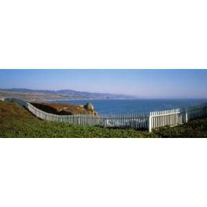  Fence Along The Coastline, San Mateo County, California by 
