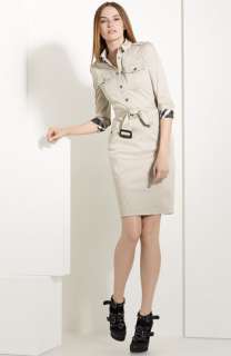 Burberry London Belted Stretch Sateen Trench Dress  