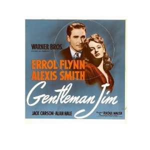 Gentleman Jim, Errol Flynn, Alexis Smith on Window Card, 1942 Premium 