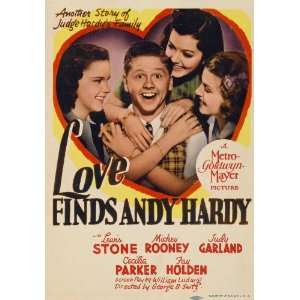 Love Finds Andy Hardy Poster C 27x40 Mickey Rooney Judy Garland Lana 