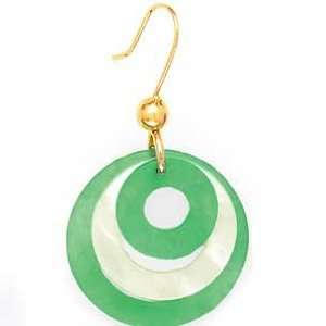   JADE & MOP CIRCLE EARRINGS (FRENCH WIRE) Augustina Jewelry Jewelry