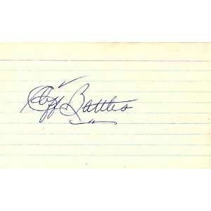 Cliff Battles Autographed 3x5 Card 