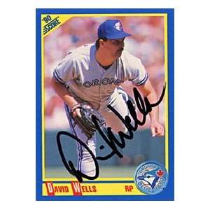 David Wells Autographed / Signed 1990 Score No.491 Toronto Blue Jays 