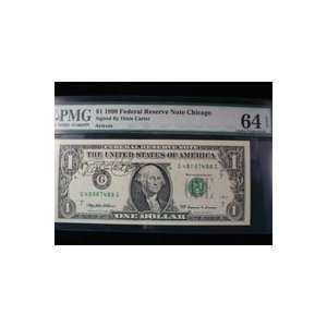  Signed Carter, Dixie $1 1999 Federal Reserve Note Chicago 