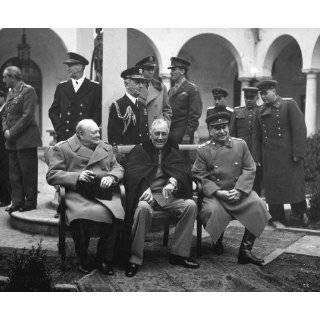 Winston Churchill President Franklin Roosevelt Josef Stalin WWII Photo 