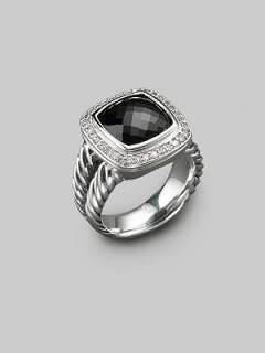 David Yurman   Black Onyx, Diamond & Sterling Silver Ring    