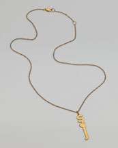 jennifer zeuner vertical block letter necklace yellow gold
