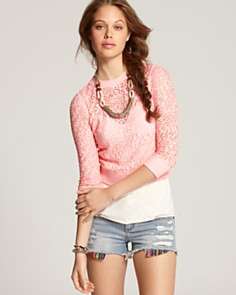Free People Cropped Sweater   Spider Drop Needle