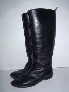 VTG BLACK LEATHER EQUESTRIAN KNEE HIGH RIDING BOOTS 7.5  