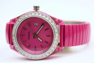   Glitz Steel Pink Expansion Band Women Watch Date 30mm ES2909  