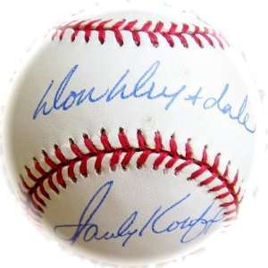 Sandy Koufax & Don Drysdale LA Dodgers Autographed / Signed Baseball