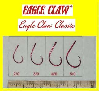 EAGLE CLAW SALTWATER Circle Sea Hooks 5/0 SZ BLOOD RED  